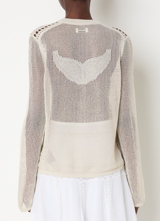 Zadig&Voltaire Mandala semi-transparante top met ronde hals - achterkant 4 creme