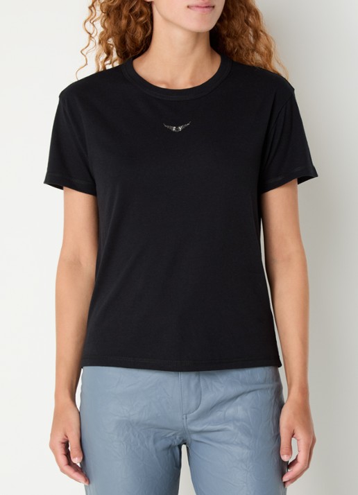 Zadig&Voltaire Marta T-shirt in linnenblend met logo