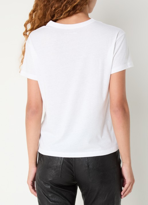 Zadig&Voltaire Marta T-shirt in linnenblend met logo - achterkant 4 wit