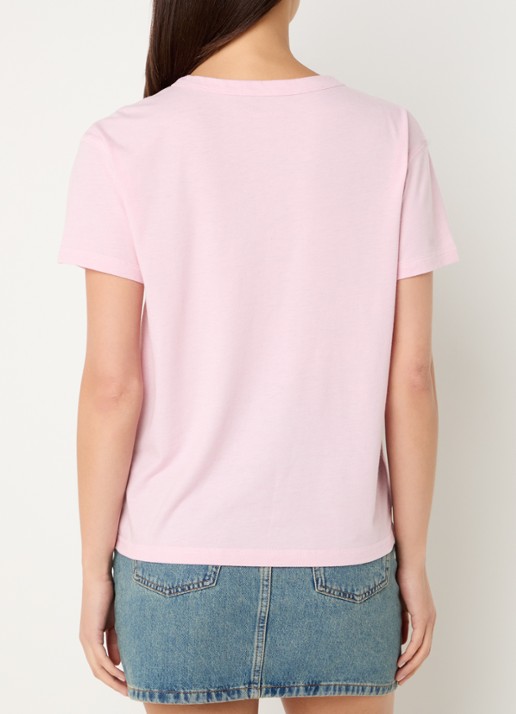 Zadig&Voltaire Marta T-shirt in linnenblend met logo - achterkant 3 roze