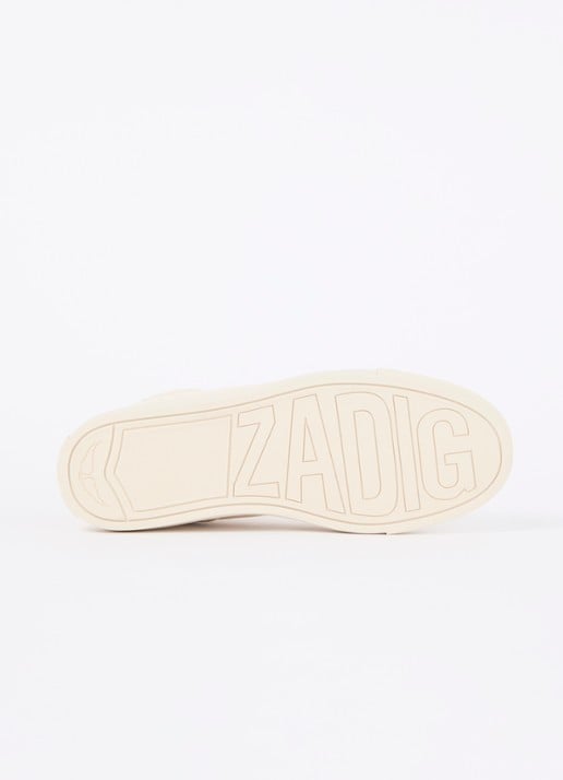 Zadig&Voltaire Mid Fly sneaker van leer - detail 4 ivoor