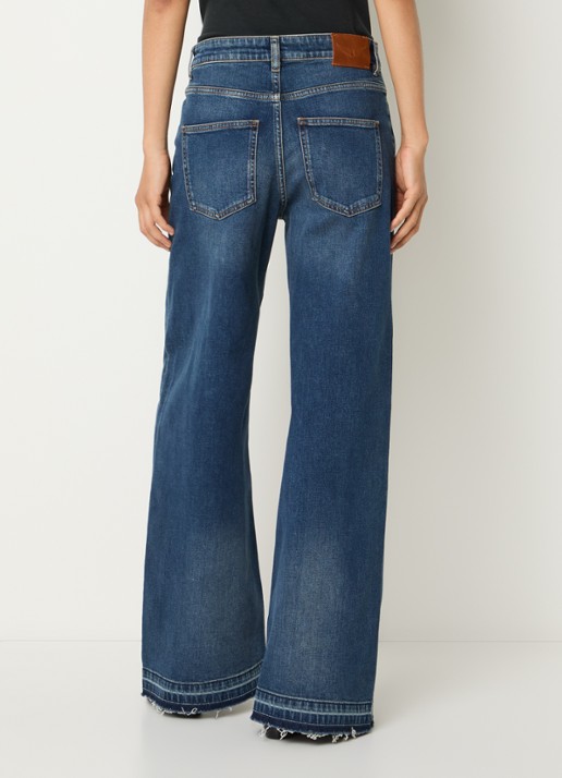 Zadig&Voltaire Mid waist flared jeans met donkere wassing en gerafelde zoom - achterkant 3 indigo