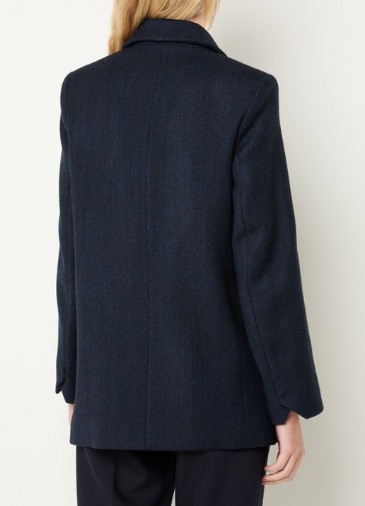 Zadig&Voltaire Miew oversized double-breasted blazer in scheerwolblend - achterkant donkerblauw
