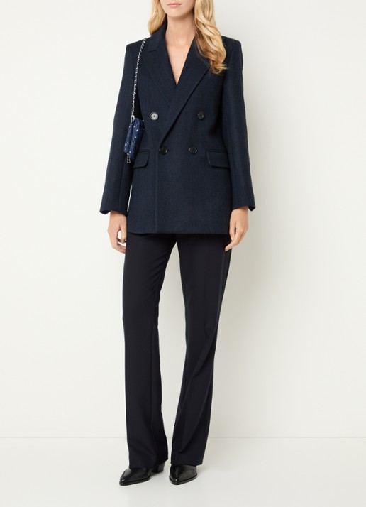 Zadig&Voltaire Miew oversized double-breasted blazer in scheerwolblend - voorkant 4 donkerblauw