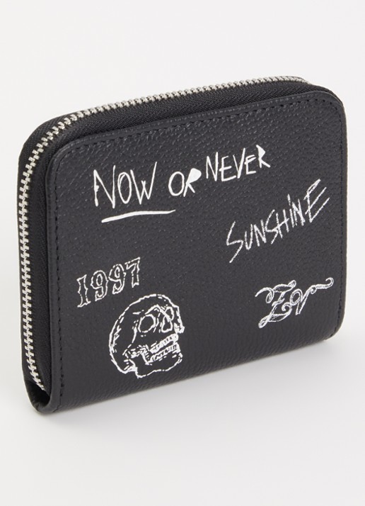 Zadig&Voltaire Mini Arty portemonnee van leer - achterkant 3 zwart