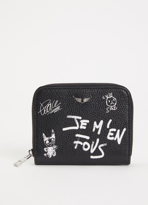 Zadig&Voltaire Mini Arty portemonnee van leer - voorkant zwart