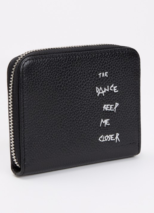 Zadig&Voltaire Mini Grained portemonnee van leer - achterkant 3 zwart