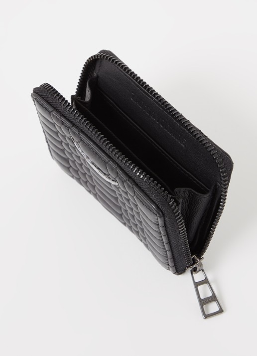 Zadig&Voltaire Mini Mat portemonnee van quilted lamsleer - voorkant 2 zwart