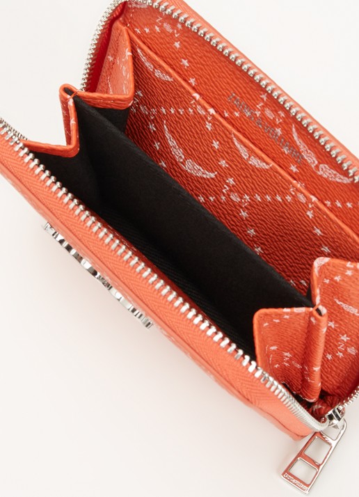 Zadig&Voltaire Mini portemonnee met logoprint - voorkant 2 oranje