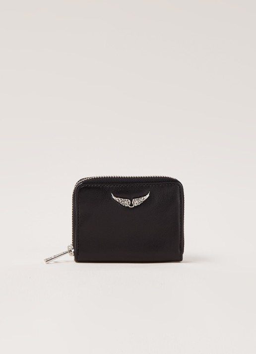 Zadig&Voltaire Mini portemonnee van leer  - voorkant 4 zwart