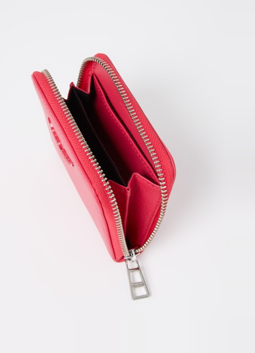 Zadig&Voltaire Mini portemonnee van leer - voorkant 2 koraalroze