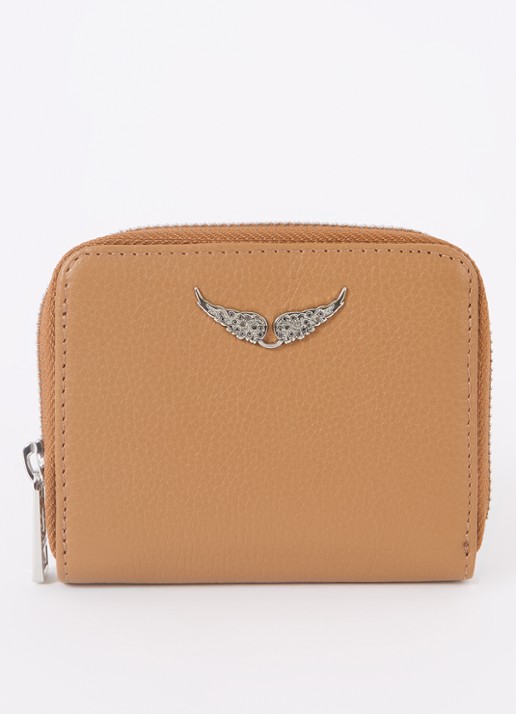Zadig&Voltaire Mini portemonnee van leer - voorkant roestbruin