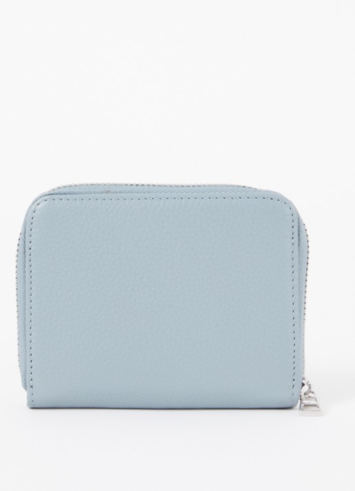 Zadig&Voltaire Mini portemonnee van leer - achterkant 3 blauwgrijs