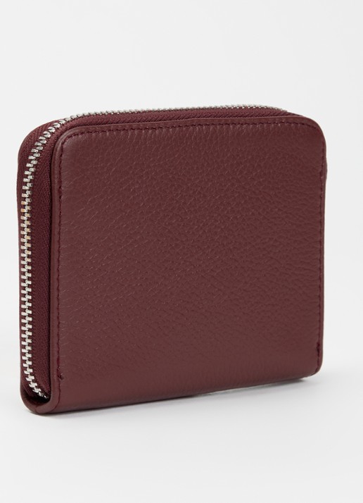 Zadig&Voltaire Mini portemonnee van leer - achterkant 3 bordeauxrood