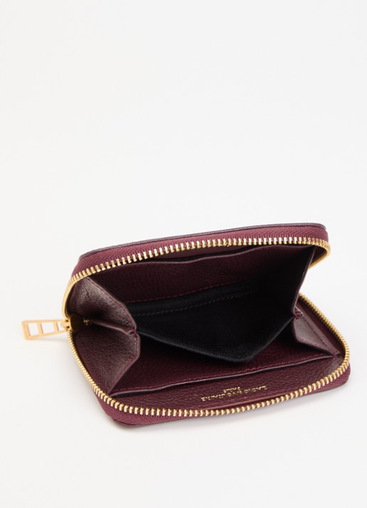 Zadig&Voltaire Mini portemonnee van leer - voorkant 2 paars