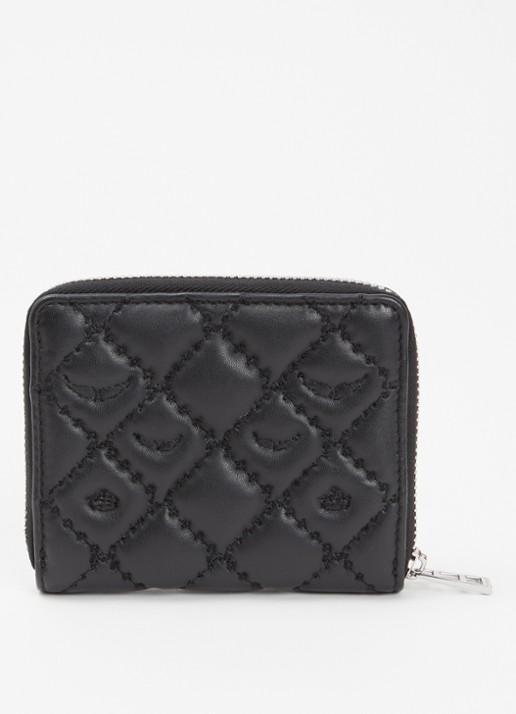Zadig&Voltaire Mini Portemonnee van quilted lamsleer - voorkant 3 zwart