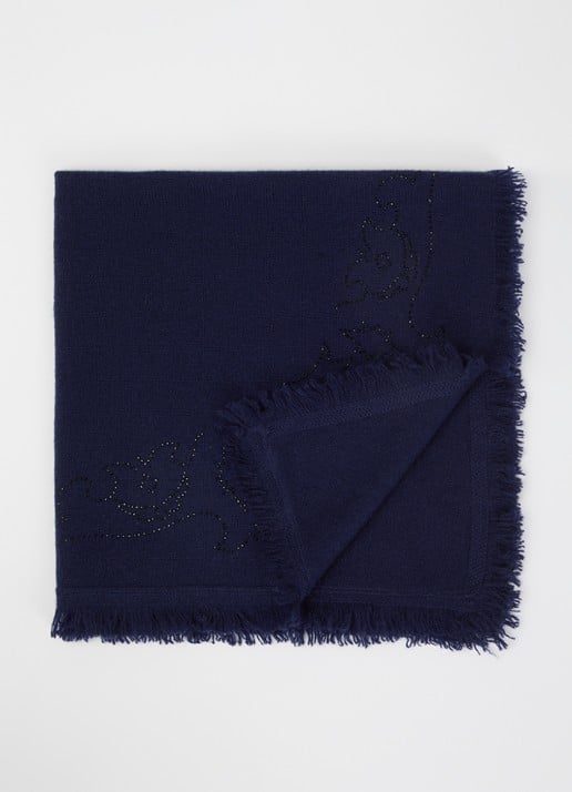 Zadig&Voltaire Mini Stevie sjaal van kasjmier met strass 90 x 90 cm