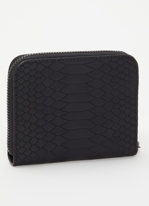 Zadig&Voltaire Mini ZV portemonnee van leer met crocostructuur - achterkant zwart