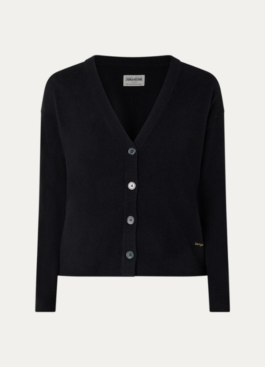 Zadig&Voltaire Mirkaz fijngebreid vest van kasjmier - voorkant 3 grijs