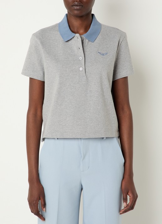 Zadig&Voltaire Mirta cropped polo met logoborduring