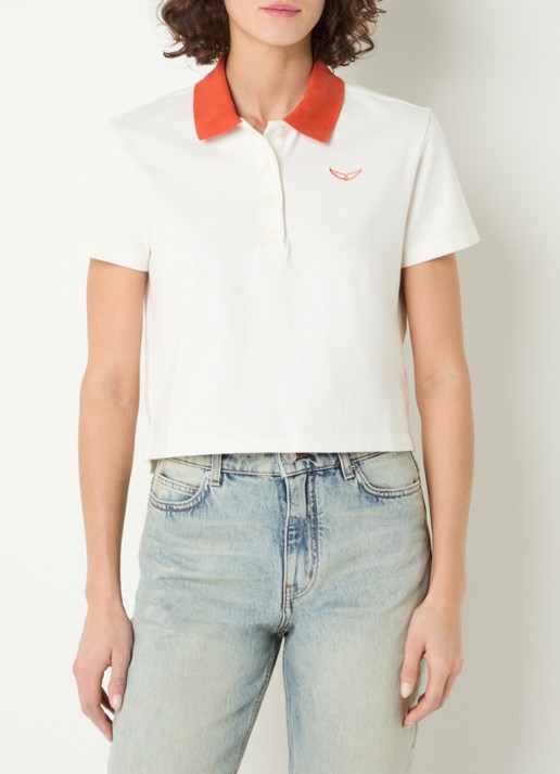 Zadig&Voltaire Mirta cropped polo met logoborduring