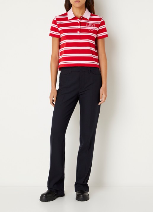 Zadig&Voltaire Mirta polo met streepprint - voorkant 3 rood