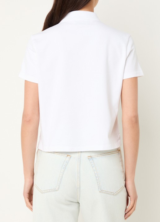 Zadig&Voltaire Mirta T-shirt met logoborduring en polokraag - achterkant wit