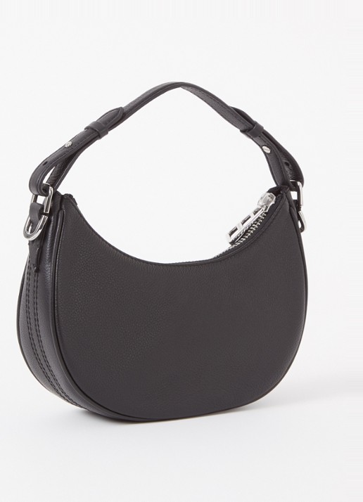Zadig&Voltaire Moonrock schoudertas van leer - achterkant zwart