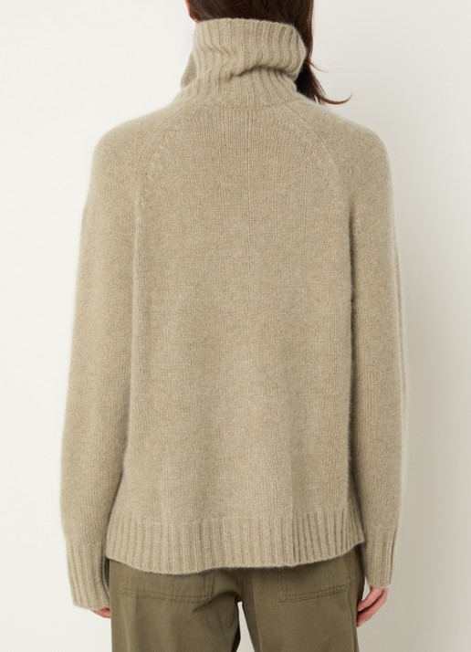 Zadig&Voltaire Mora grofgebreide trui van kasjmier - achterkant khaki