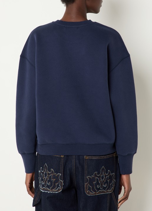 Zadig&Voltaire Olive sweater met logoprint - achterkant 3 donkerblauw
