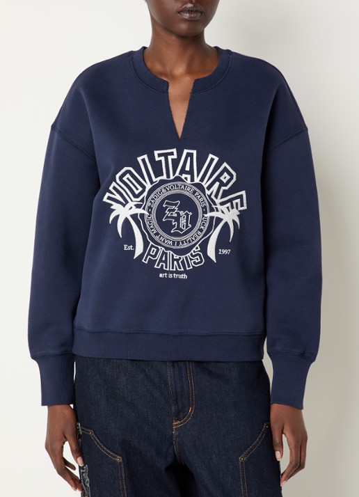 Zadig&Voltaire Olive sweater met logoprint