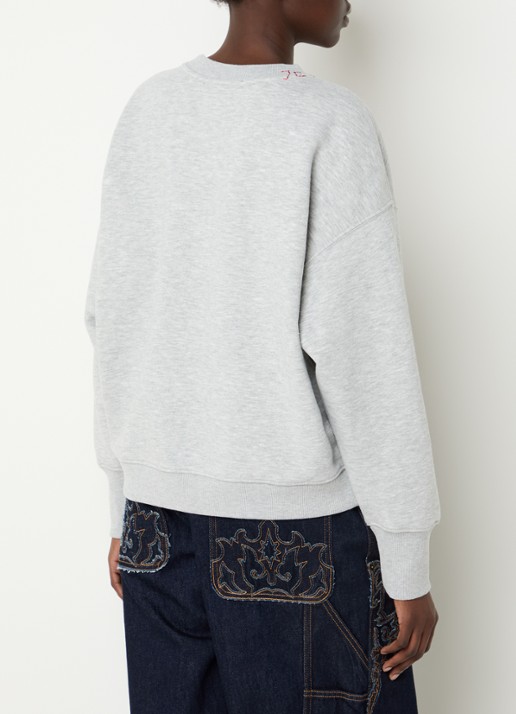 Zadig&Voltaire Oscar sweater met print - achterkant grijsmele