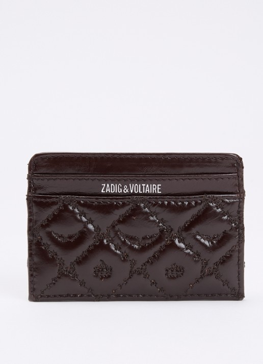 Zadig&Voltaire Pasjeshouder van leer - achterkant bordeauxrood