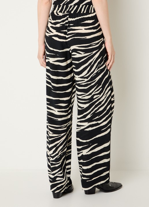 Zadig&Voltaire Pin high waist straight fit broek met steekzakken - achterkant 2 zwart