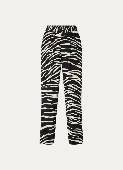 Zadig&Voltaire Pin high waist straight fit broek met steekzakken - voorkant 3 zwart