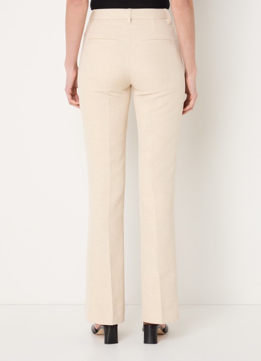 Zadig&Voltaire Pistol high waist straight fit pantalon met lurex - achterkant 5 vanillegeel