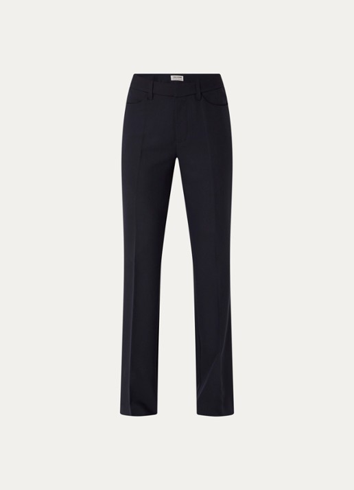 Zadig&Voltaire Pistol high waist straight fit pantalon met steekzakken - voorkant donkerblauw