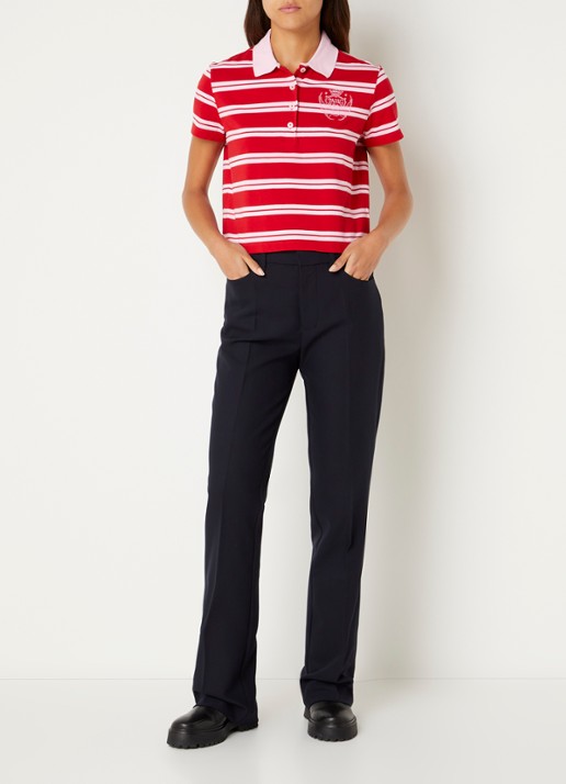 Zadig&Voltaire Pistol high waist straight fit pantalon met steekzakken - voorkant 2 donkerblauw