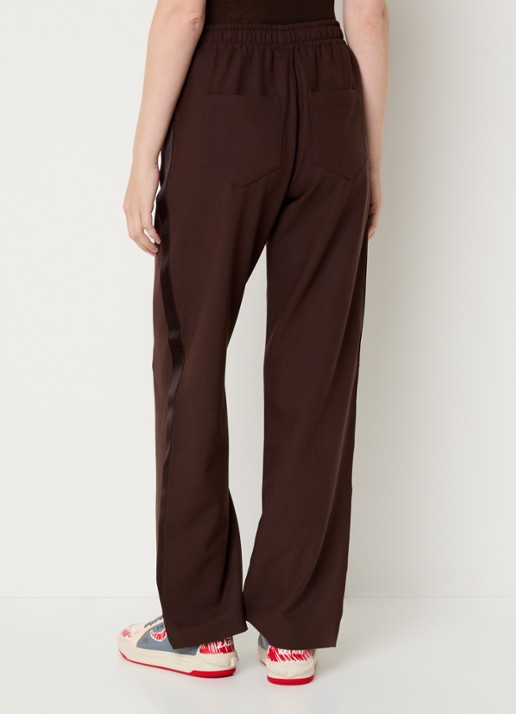 Zadig&Voltaire Poma high waist loose fit joggingbroek met steekzakken - achterkant 3 donkerbruin