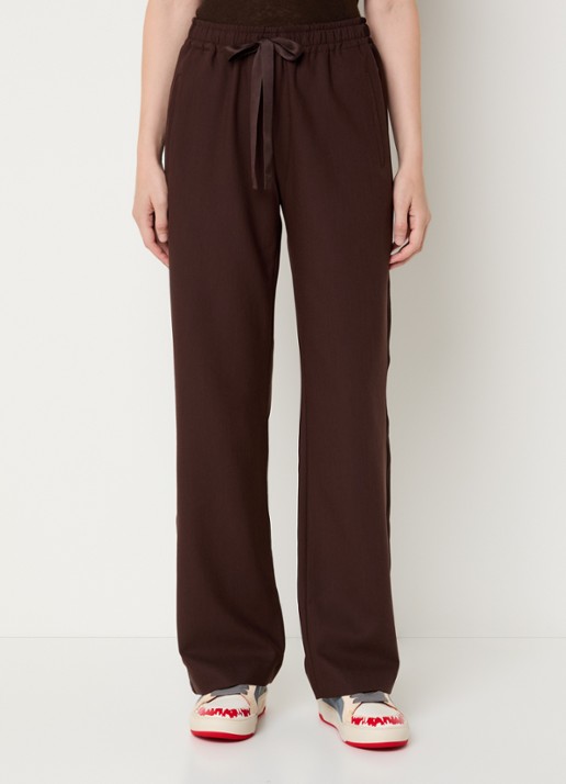 Zadig&Voltaire Poma high waist loose fit joggingbroek met steekzakken - detail 4 donkerbruin