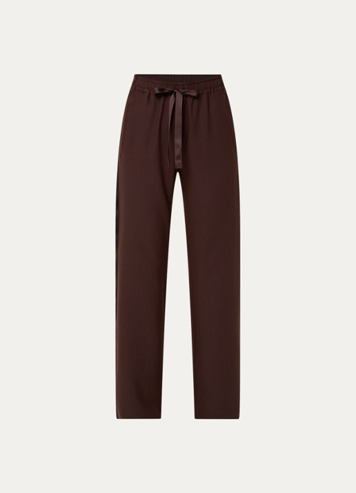 Zadig&Voltaire Poma high waist loose fit joggingbroek met steekzakken - voorkant donkerbruin