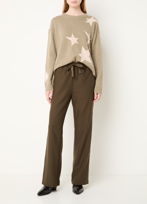 Zadig&Voltaire Poma high waist loose fit joggingbroek met steekzakken - voorkant 2 mosgroen