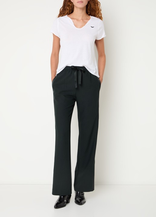 Zadig&Voltaire Poma high waist loose fit joggingbroek met steekzakken - voorkant 2 grijsmele
