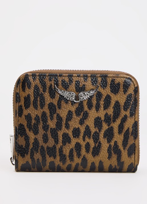 Zadig&Voltaire Portemonnee van leer met panterprint