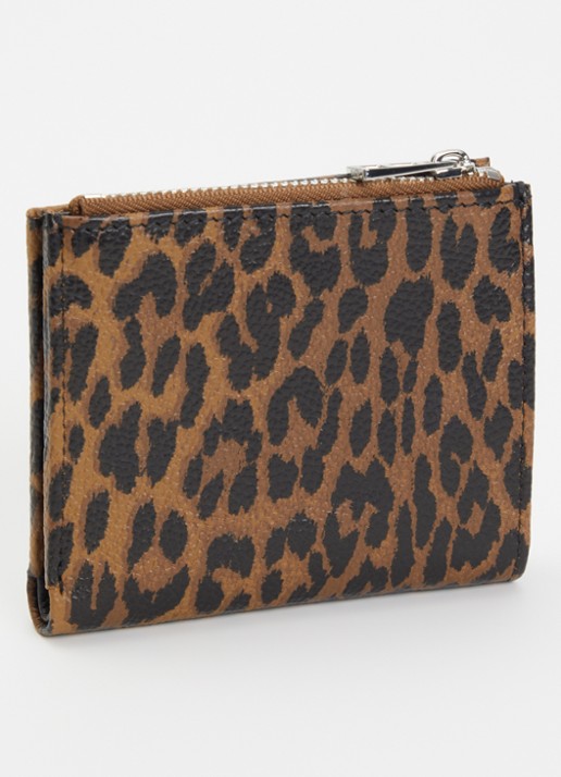 Zadig&Voltaire Portomonee van leer met panterprint  - achterkant 3 bruin