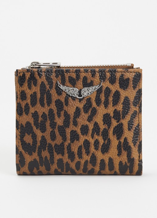 Zadig&Voltaire Portomonee van leer met panterprint