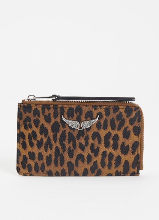 Zadig&Voltaire Portomonee van leer met panterprint