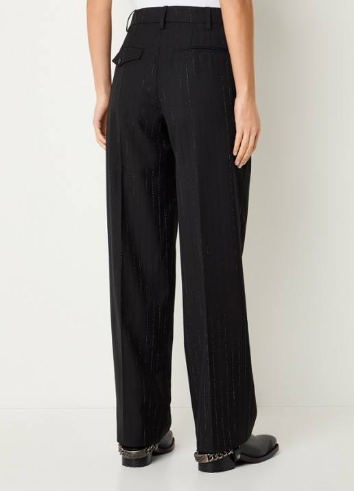 Zadig&Voltaire Puros high waist loose fit pantalon met strass - achterkant zwart
