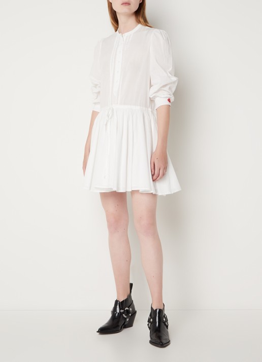 Zadig&Voltaire Ranil mini blousejurk met backprint  - voorkant 2 wit