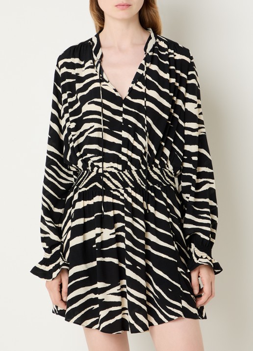 Zadig&Voltaire Rayados mini tuniek jurk met zebraprint